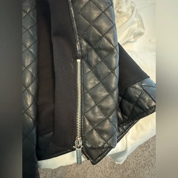 Michael Kors Black Quilted Leather Jacket - Picture 5 of 8